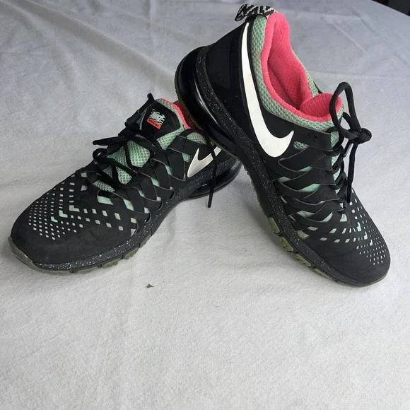 Nike Air Fingertrap Max Black Green Pink Glow Hyper Punch 644672-003 Men Sz 9.5 Nike Fingertrap Max Pink Neon Green Size 9.5 Athletic  main image 4